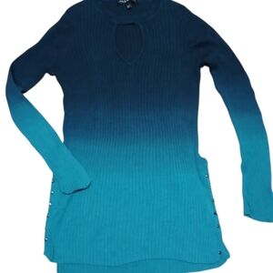 Rock Republic Size Large Blue Ombre Long Sleeve Sweater